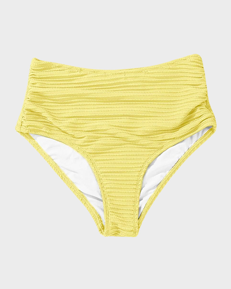 simiswim - Textured Knot-Front High-Waisted Bikini Set