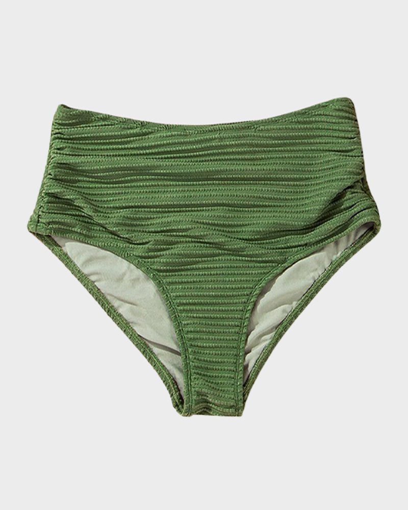 simiswim - Textured Knot-Front High-Waisted Bikini Set