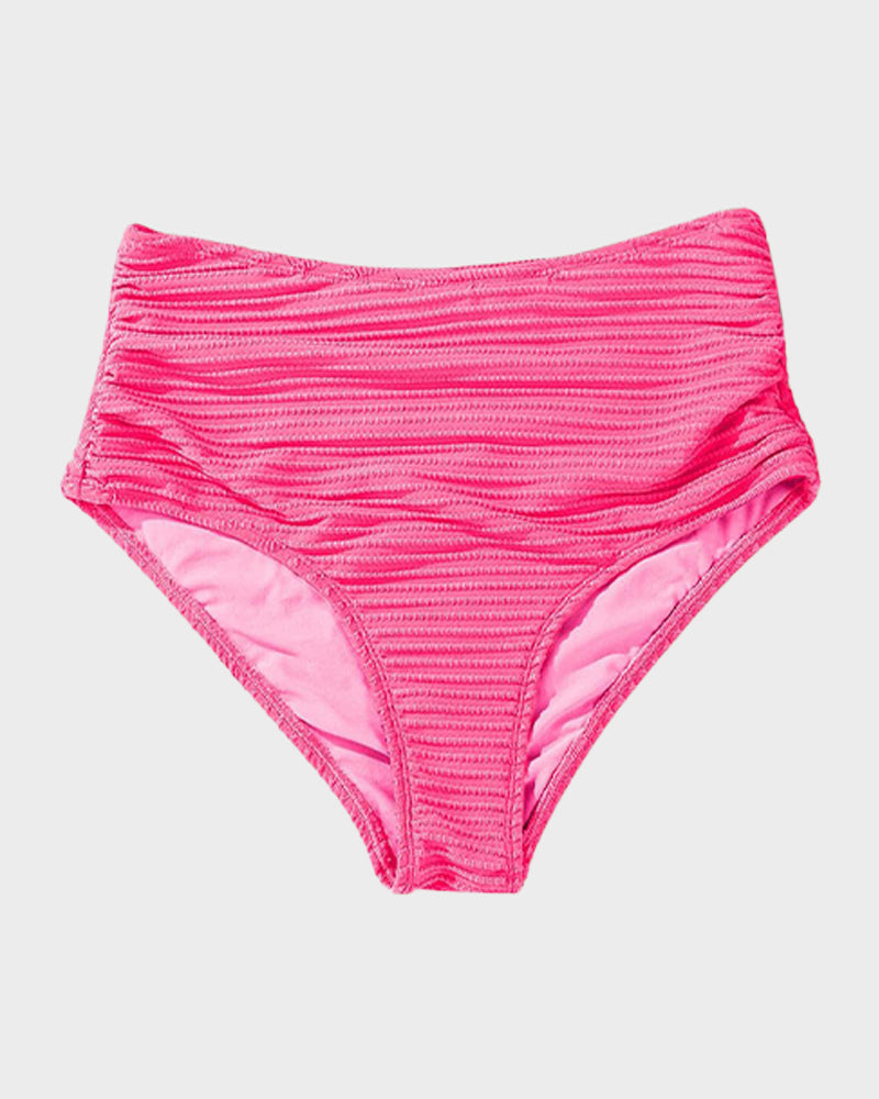 simiswim - Textured Knot-Front High-Waisted Bikini Set