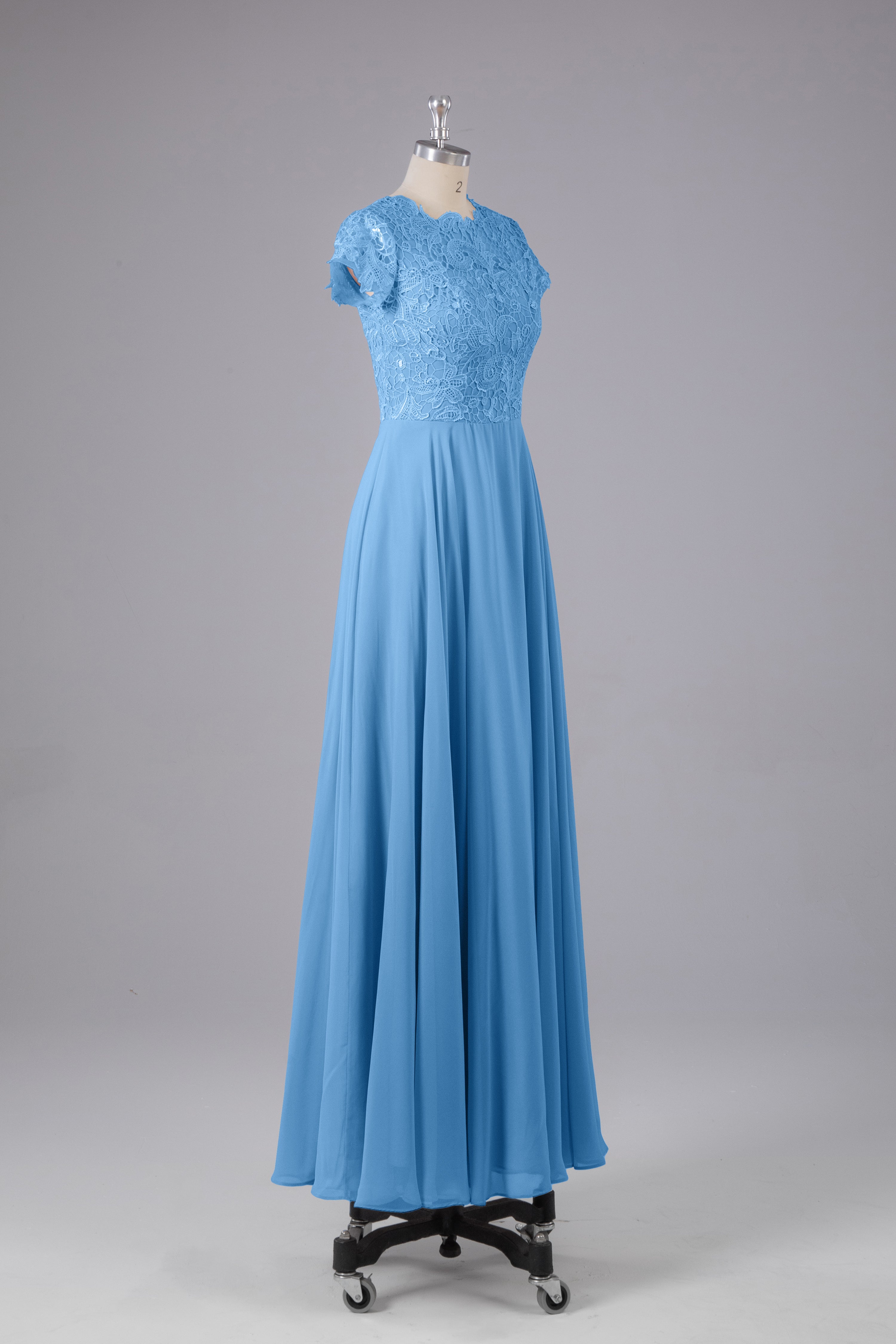 Elegant Lace Appliques Chiffon Bridesmaid Dresses