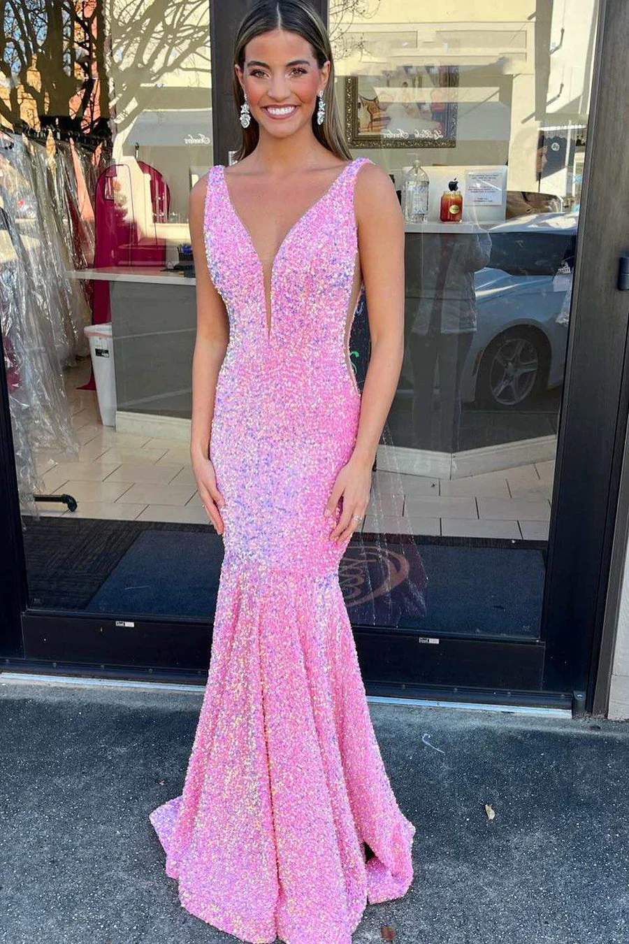 Stunning Mermaid Sequins Long Prom Dress