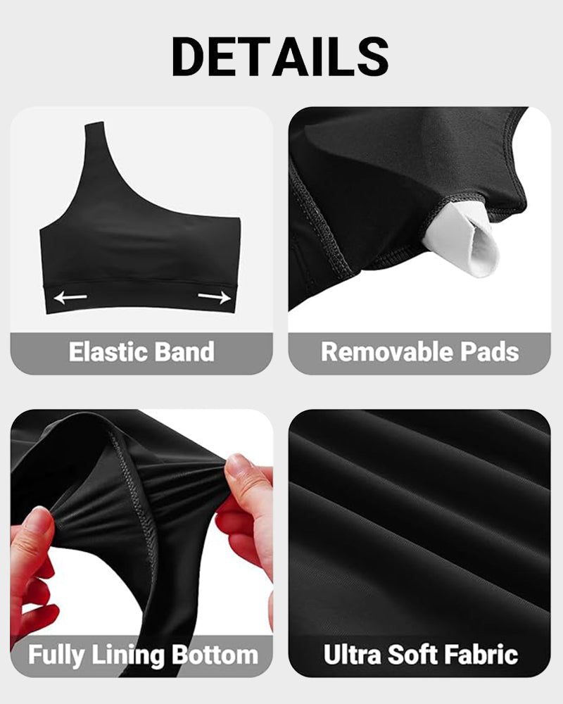 simiswim - High-Waist One-Shoulder Tummy Control Bikini Set