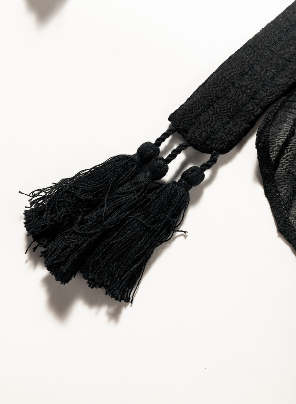 simiswim - Black Solid Color Tie Sun-proof Belt Sexy V Neck Cover Up