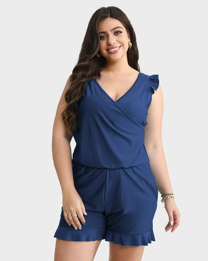 simiswim - Built-In Bra Swim Romper Three Piece Set