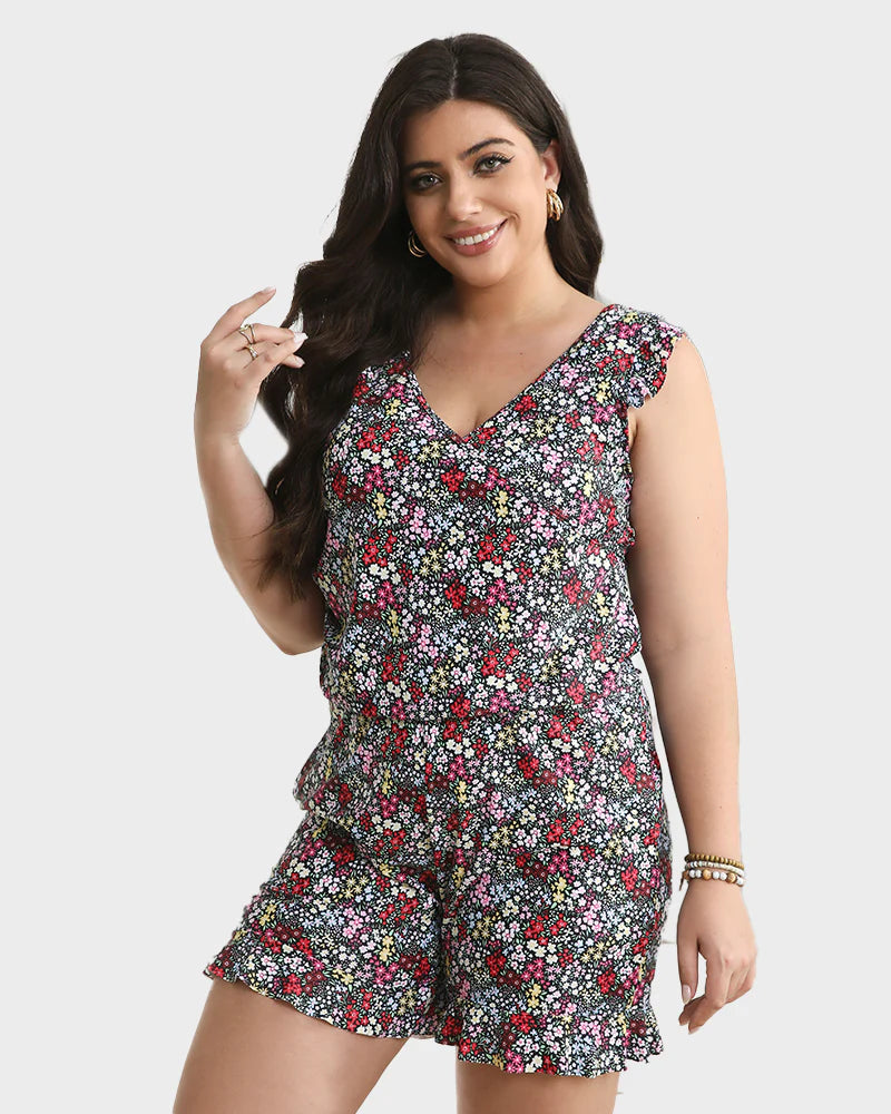 simiswim - Built-In Bra Swim Romper Three Piece Set