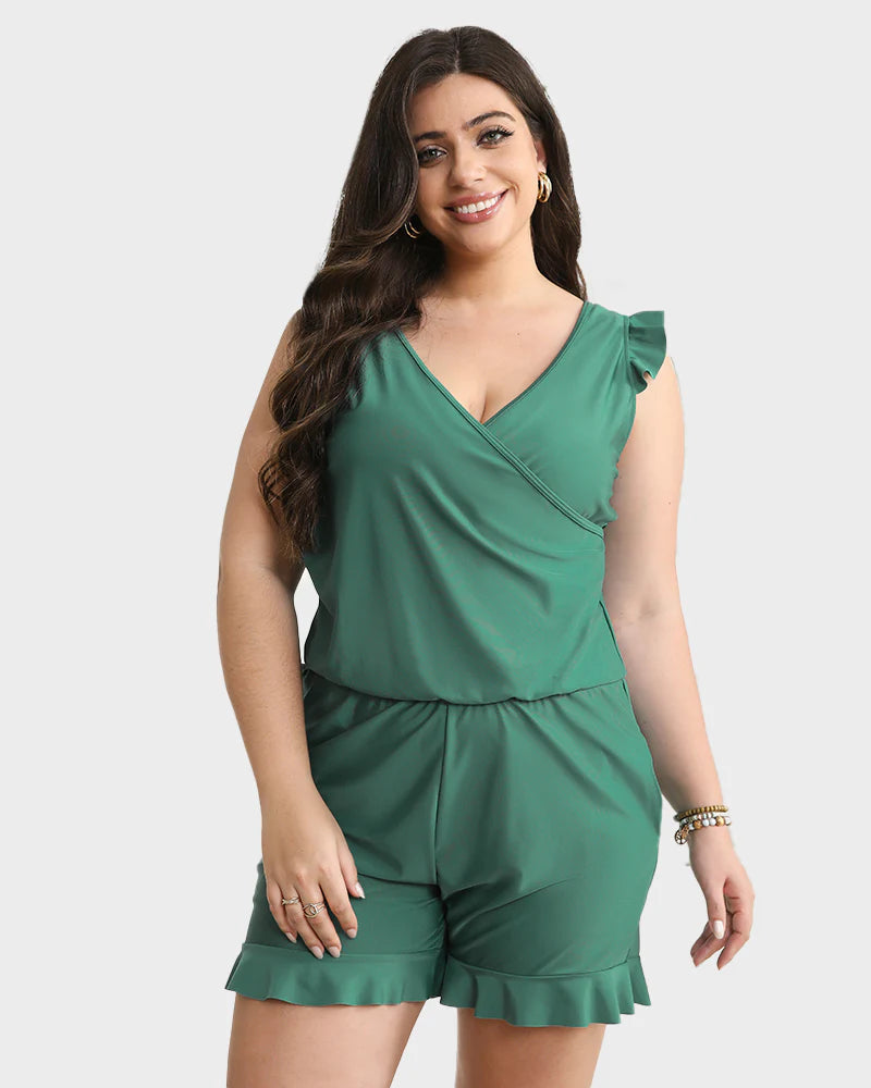 simiswim - Built-In Bra Swim Romper Three Piece Set