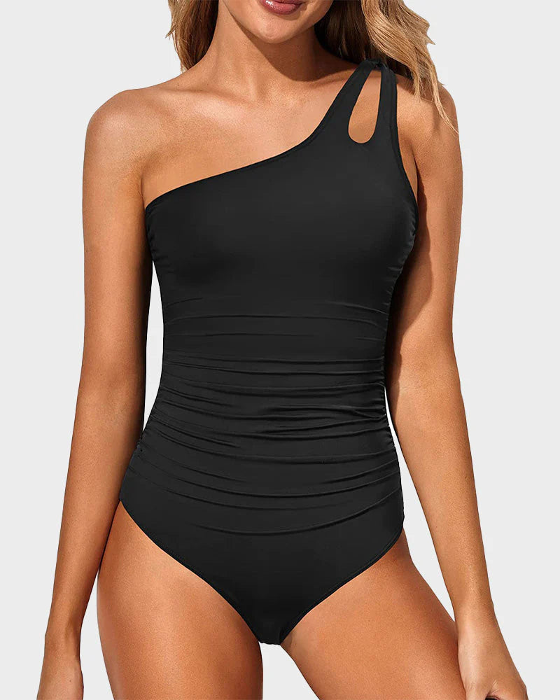 simiswim - One Shoulder One Piece Swimsuit for Women Tummy Control Bathing Suits