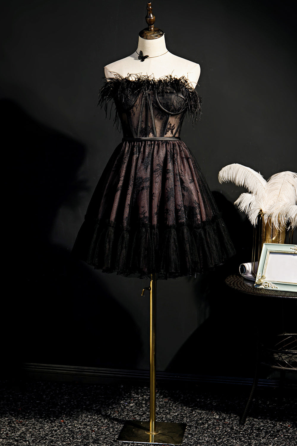 Cute Strapless Pink Tulle Short Homecoming Dresses