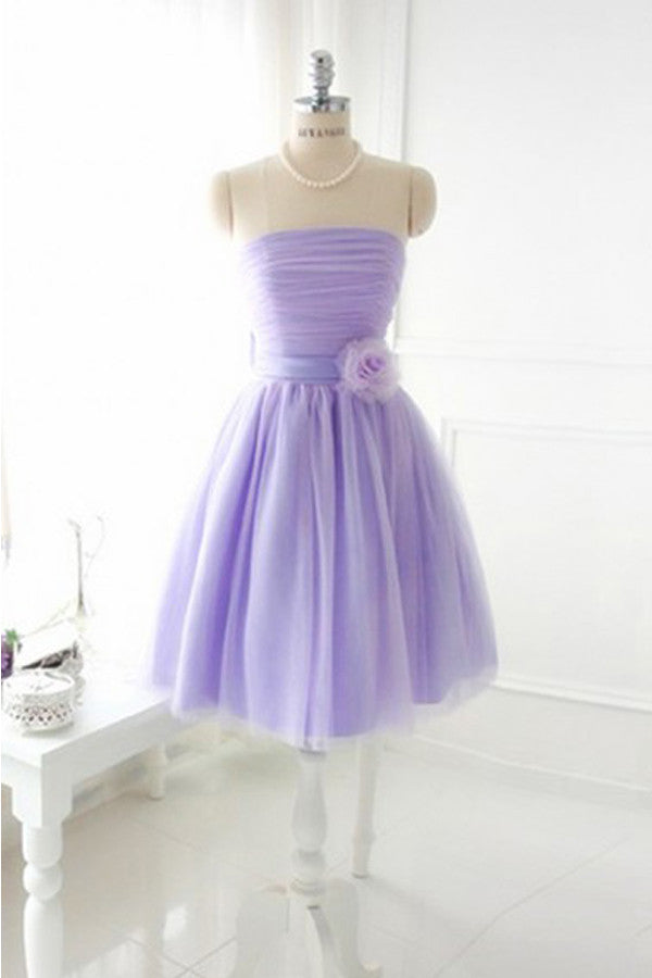 Elegant Strapless Tulle Prom Dresses Homecoming Dresses