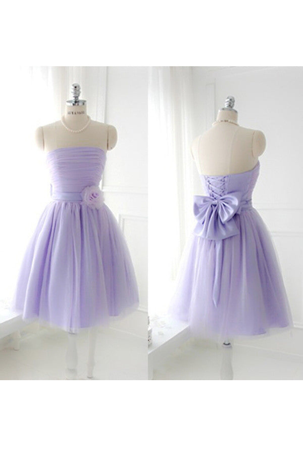 Elegant Strapless Tulle Prom Dresses Homecoming Dresses