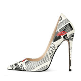 High Heels with Graffiti Evening Party Shoes yy35