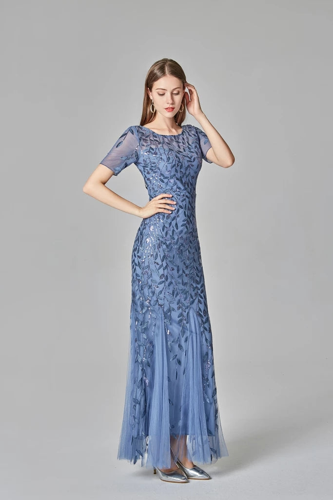 Elegant Mermaid Burgundy Tulle Prom Dresses Bateau Neck Long Evening Dresses XU90801