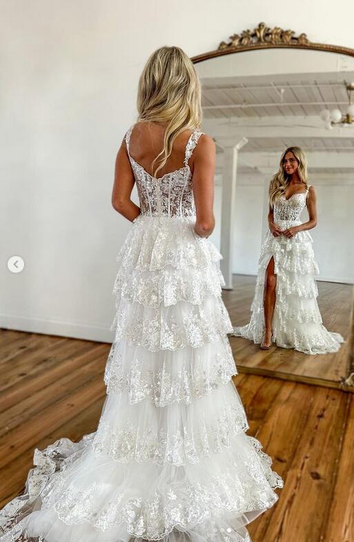 Sparkly Sweetheart Long Graduation School Dresses Evening Party Gown with Slit OK2024