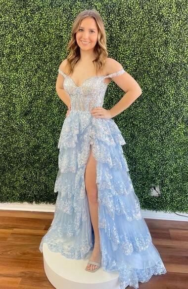 Sparkly Sweetheart Long Graduation School Dresses Evening Party Gown with Slit OK2024