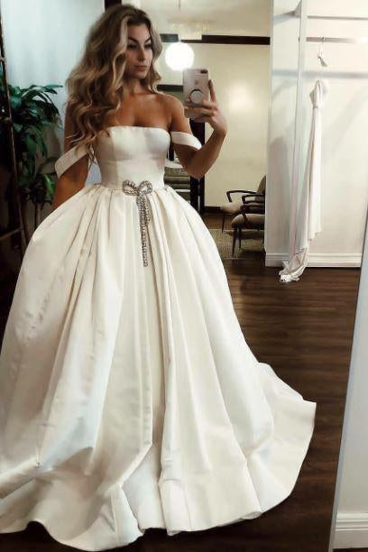 Satin ball deals gown with pockets