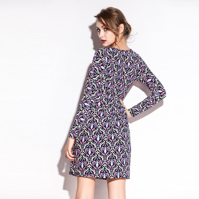 Pattern Lycra Stretch Fabric Waist Wrinked Cotton Dresses