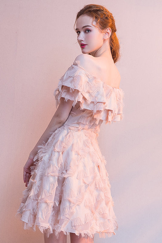 Elegant Black Off The Shoulder Short Homecoming Dress