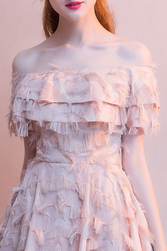 Elegant Black Off The Shoulder Short Homecoming Dress