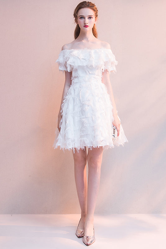 Elegant Black Off The Shoulder Short Homecoming Dress