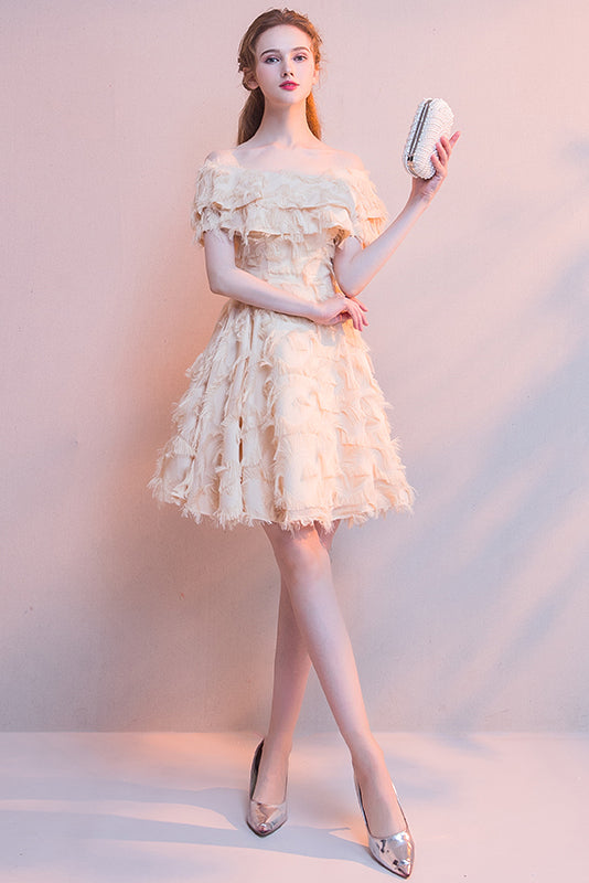 Elegant Black Off The Shoulder Short Homecoming Dress