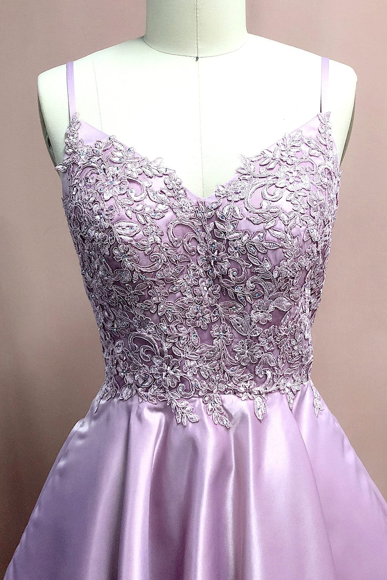 A Line V-Neck Homecoming Dresses with Pockets for Juniors Graduation Party Gown