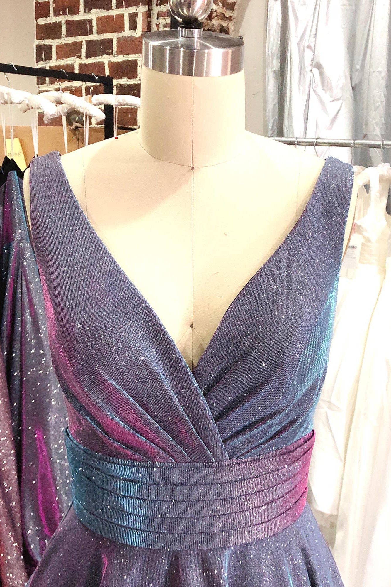 A Line Glitter Grey Sleeveless Short Homecoming Dress With Pockets