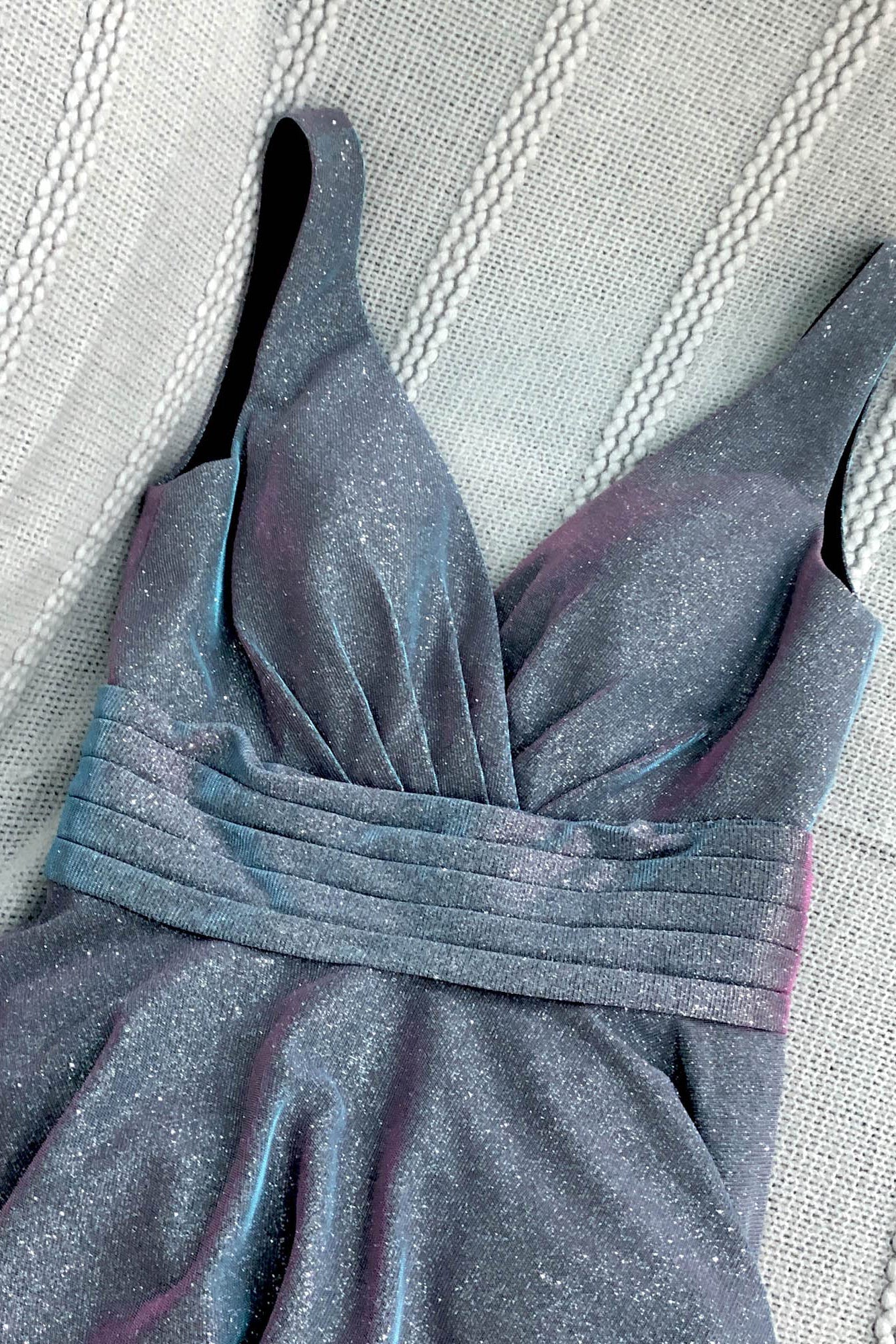 A Line Glitter Grey Sleeveless Short Homecoming Dress With Pockets