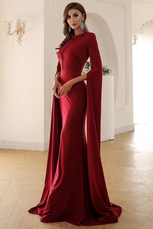 Mermaid Prom Dresses Elegant Long Sleeve Sweep Train Evening Dresses