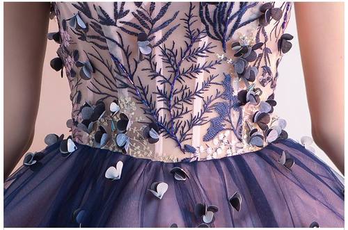 Puffy Sweetheart Tulle Appliqued Knee Length Homecoming Dresses