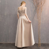 Off The Shoulder ELegant Long Prom Dresses With Sleeves Bridesmaid Dresses Y0039