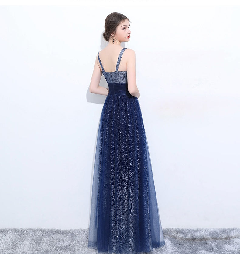 Chic Sequin Shiny Floor Length Zipper Back Long Party Prom Dresses For Teens Y0050