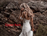 Elegant Sweetheart Long Front Split Lace Boho Wedding Dresses Beach Wedding Dresses N1403L