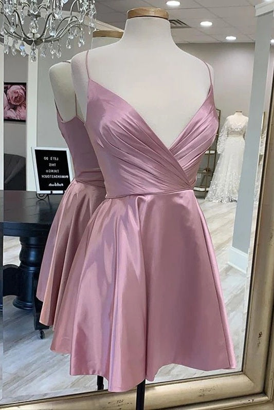 Style Spaghetti Straps Backless Short Prom Dresses Homecoming Dresses Y0236