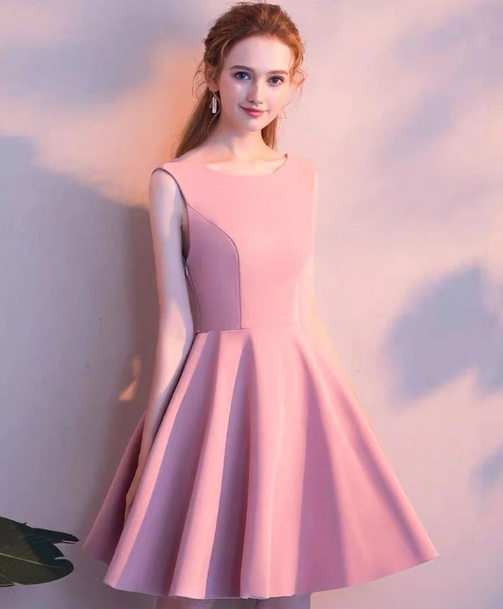 Elegant Cute Pink Short A Line Homecoming Dress Y0254