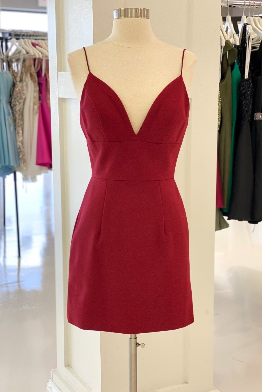 Spaghetti Strap Sheath Party Dress Homecoming Dress Y0277