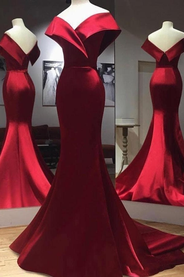 Formal Off The Shoulder Ziper Back Long Elegant Mermaid Prom Dresses Y0347