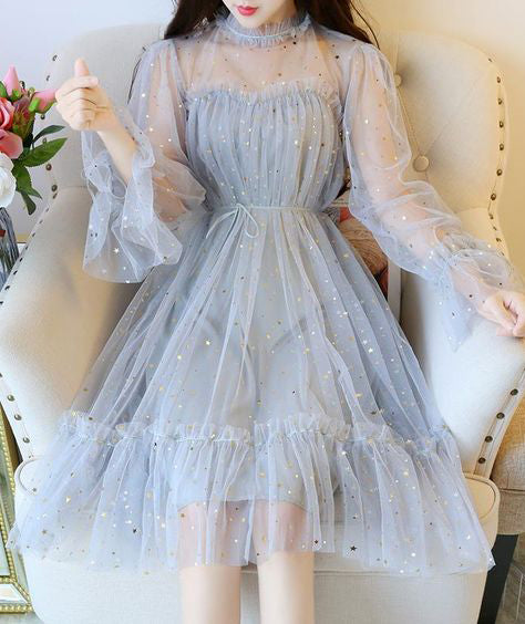 Sparkly Long Sleeves Tulle Homecoming Dress N2003