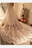 Ivory Cathedral Long Wedding Veils 1T Appliques With Comb Bridal Ivory Lace Veils,V015