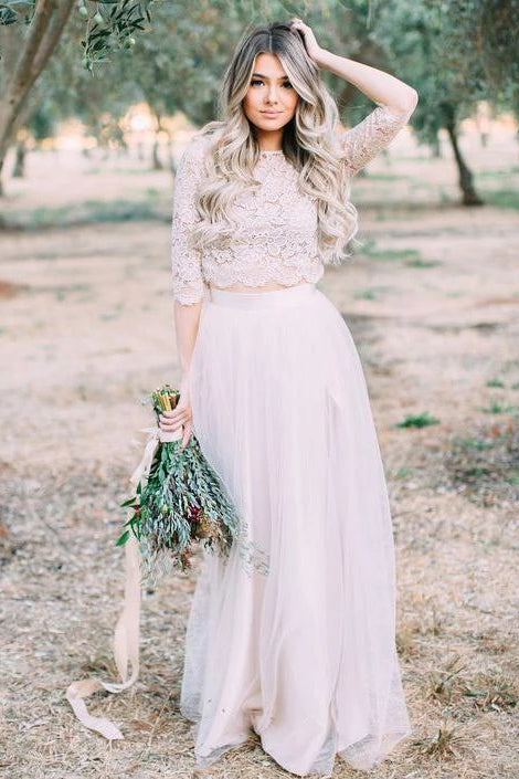 Two piece tulle deals bridesmaid dress