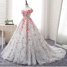 Off Shoulder Lace Applique Evening Prom Dresses Cheap Custom Sweet 16 Dresses N1493