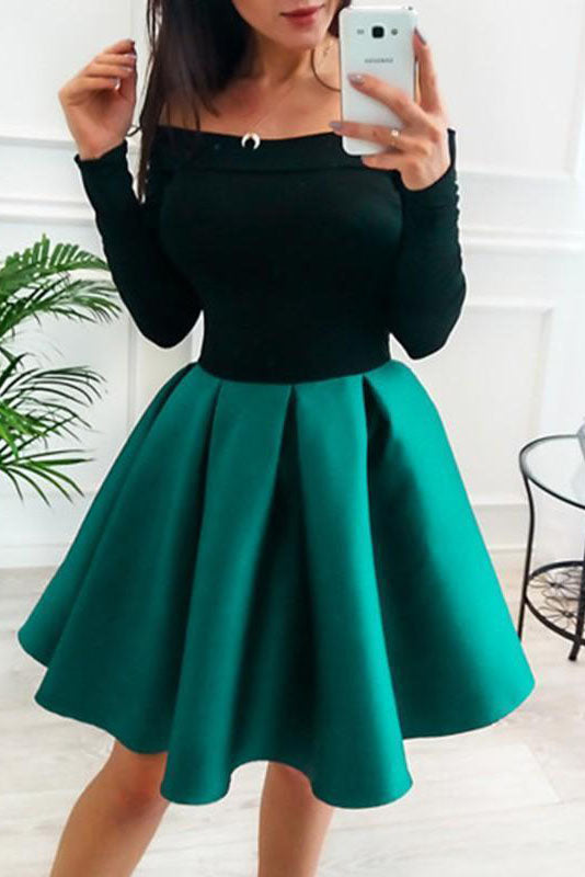 A Line Off the Shoulder Short Homecoming Dresses N1657