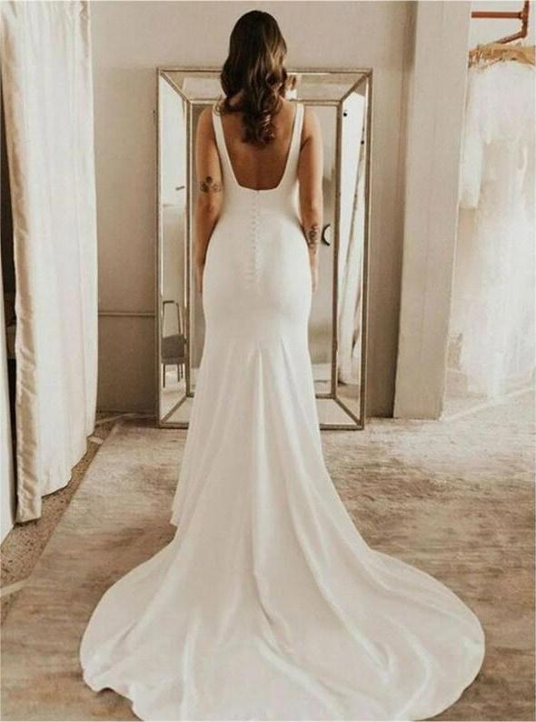 Square Neckling Mermaid Long Wedding Dress Classy Bridal Gowns Y0112