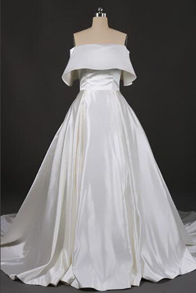 Gorgeous Strapless Ball Gown Long Wedding Dresses, Off the Shoulder Bridal Dresses N2289