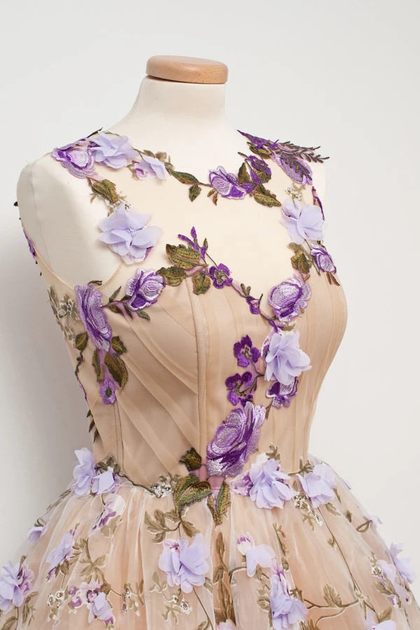Charming Handmade Flowers Pretty Teenagers Short Homecoming Dresses N2150