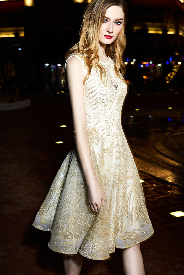 Gorgeous A Line Knee Length Homecoming Dresses with Rhinestones Princess Party Dresses N1982