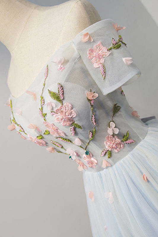 A Line Off-the-Shoulder Appliques Short Homecoming Dresses N931