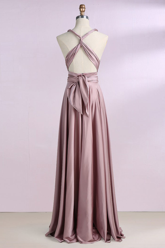 Blush Convertible Prom Bridesmaid Dresses Floor Length Bridesmaid Dresses N1548