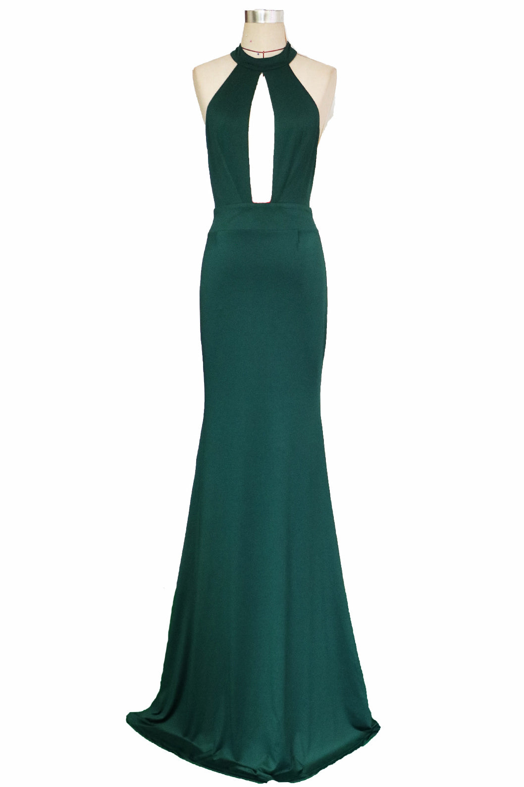 Sexy Halter Mermaid Prom Dresses Jade Backless Long Evening Dresses N1374