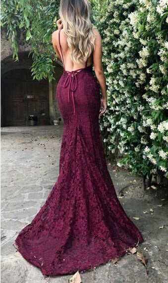 Burgundy trumpet hot sale dress
