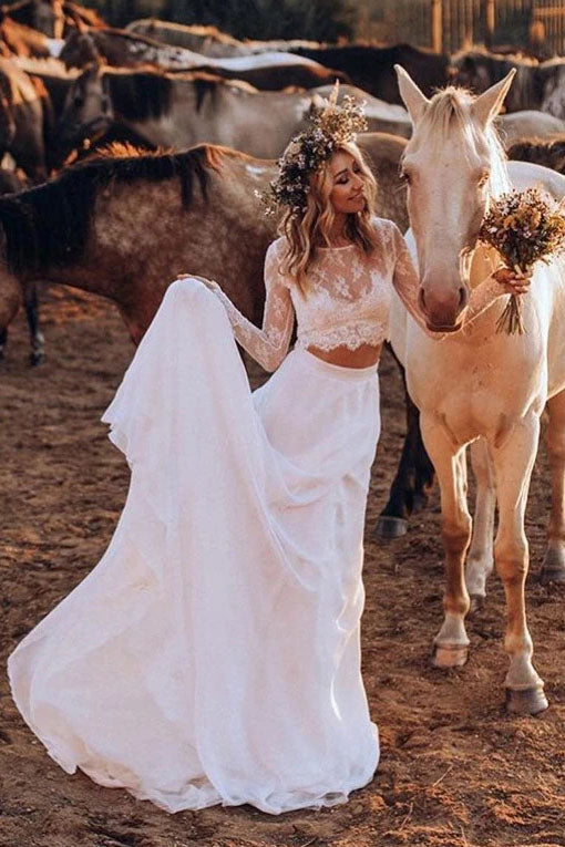 2 piece sales beach wedding dress